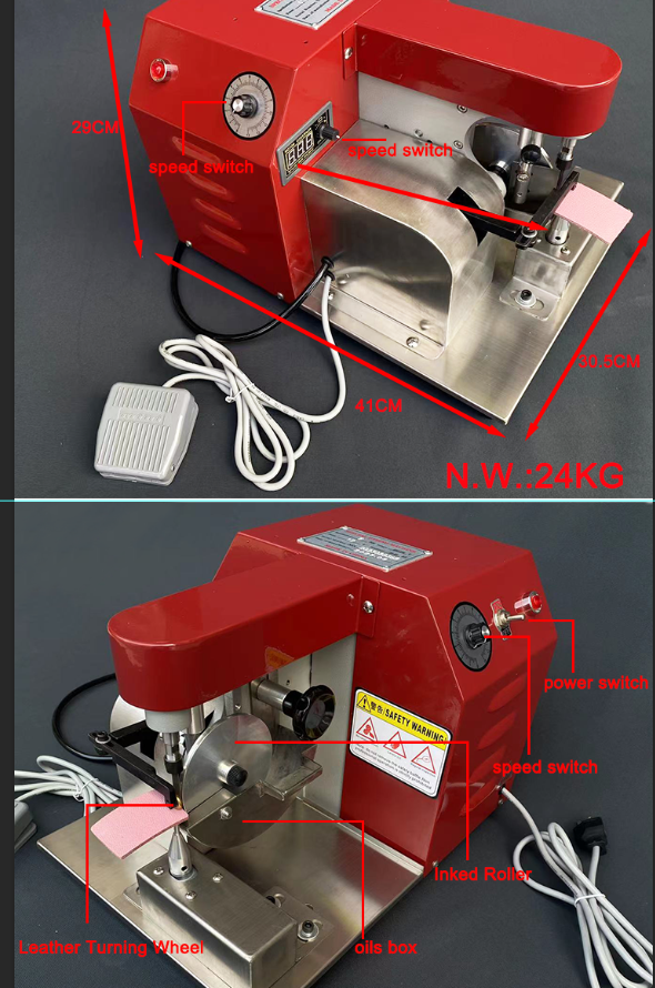 Single Side Electrical Leather Edge Dyeing Machine 12