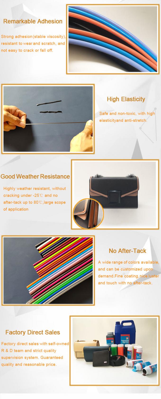 Vernice a base d'acqua Glitter Color Leather Edge per prodotti in pelle Inchiostro colorante 4