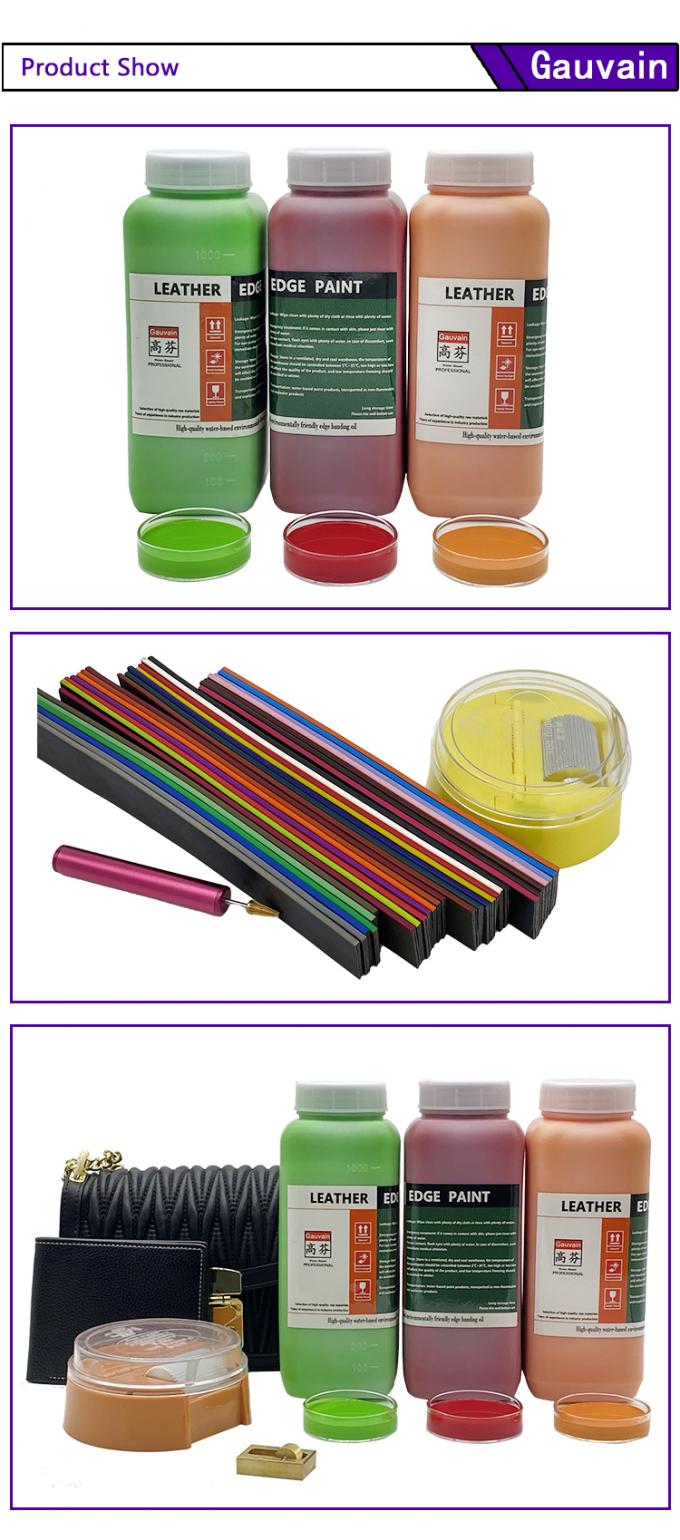 Vernice a bordo in pelle ad alta lucentezza a base d'acqua Pigmento di rivestimento anti-fessurazione per borse e scarpe Vernice a bordo colorata 4