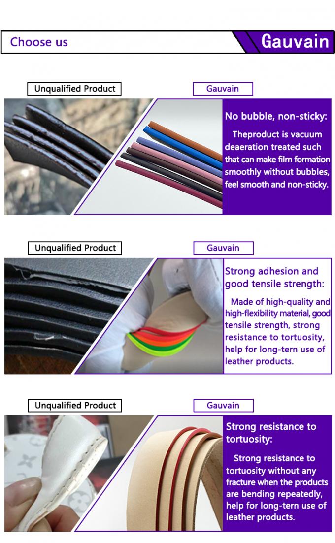 Vernice a bordo in pelle ad alta lucentezza a base d'acqua Pigmento di rivestimento anti-fessurazione per borse e scarpe Vernice a bordo colorata 8